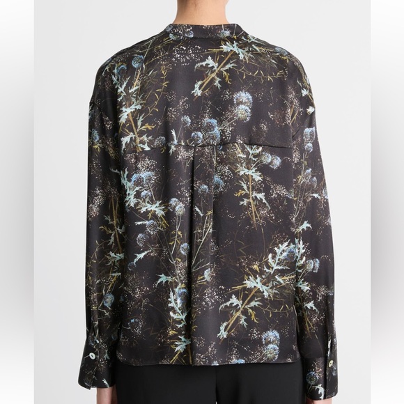 New Vince Thistle Silk Blouse - Picture 2 of 6